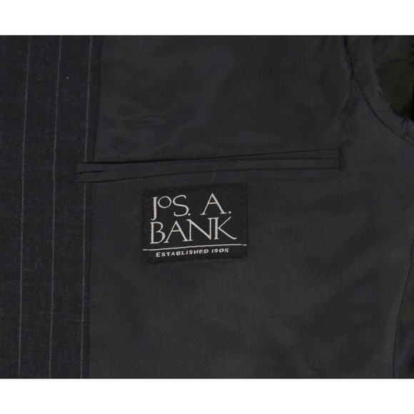 New! Jos A Bank Executive Collection Charcoal Gray Pinstripe 2-Btn Wool Suit 40S - Picture 8 of 10